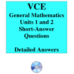 2016 VCE General Mathematics Units 1 and 2 - Short Answer